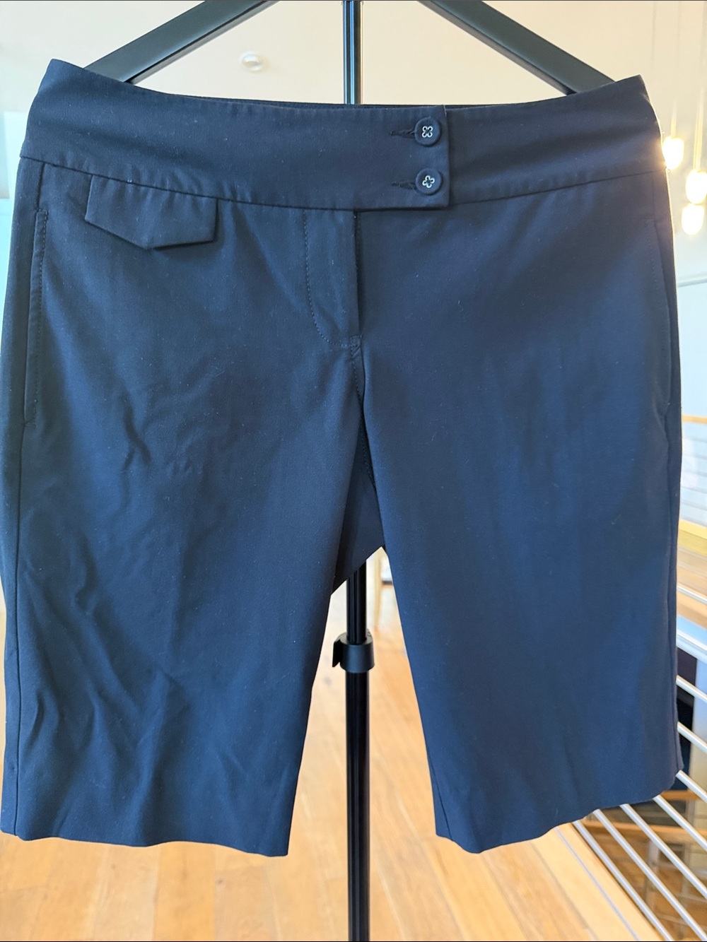 CAbi Black Tailored Stretch Bermuda Shorts